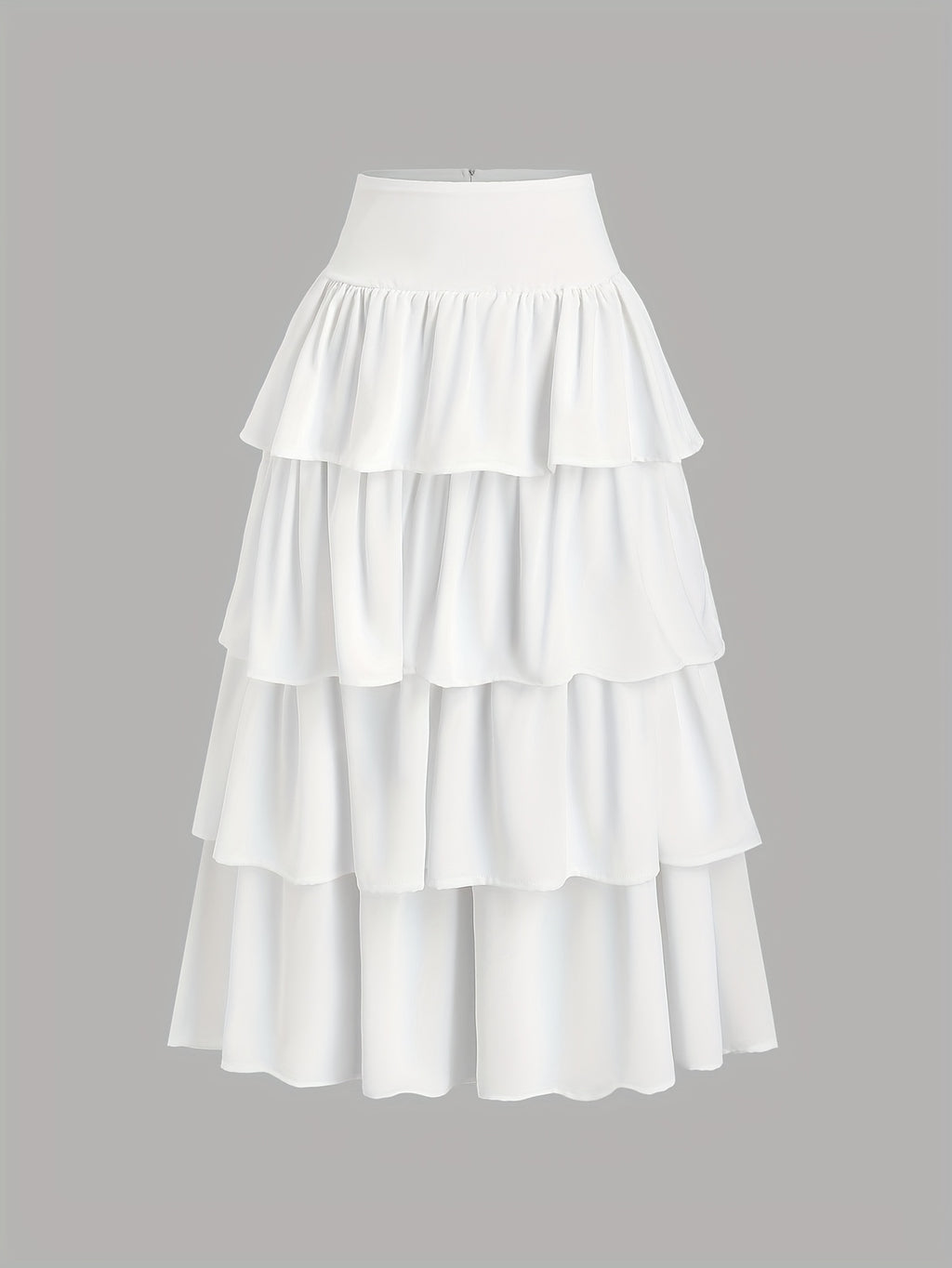 Elegant White Multi-Layer Fluffy A-Line Skirt for Women - Perfect for Weddings, Graduations, and Special Occasions - Romantic, Sweet, and Cute Design with Scalloped Detailing, Wedding Dresses for Bride