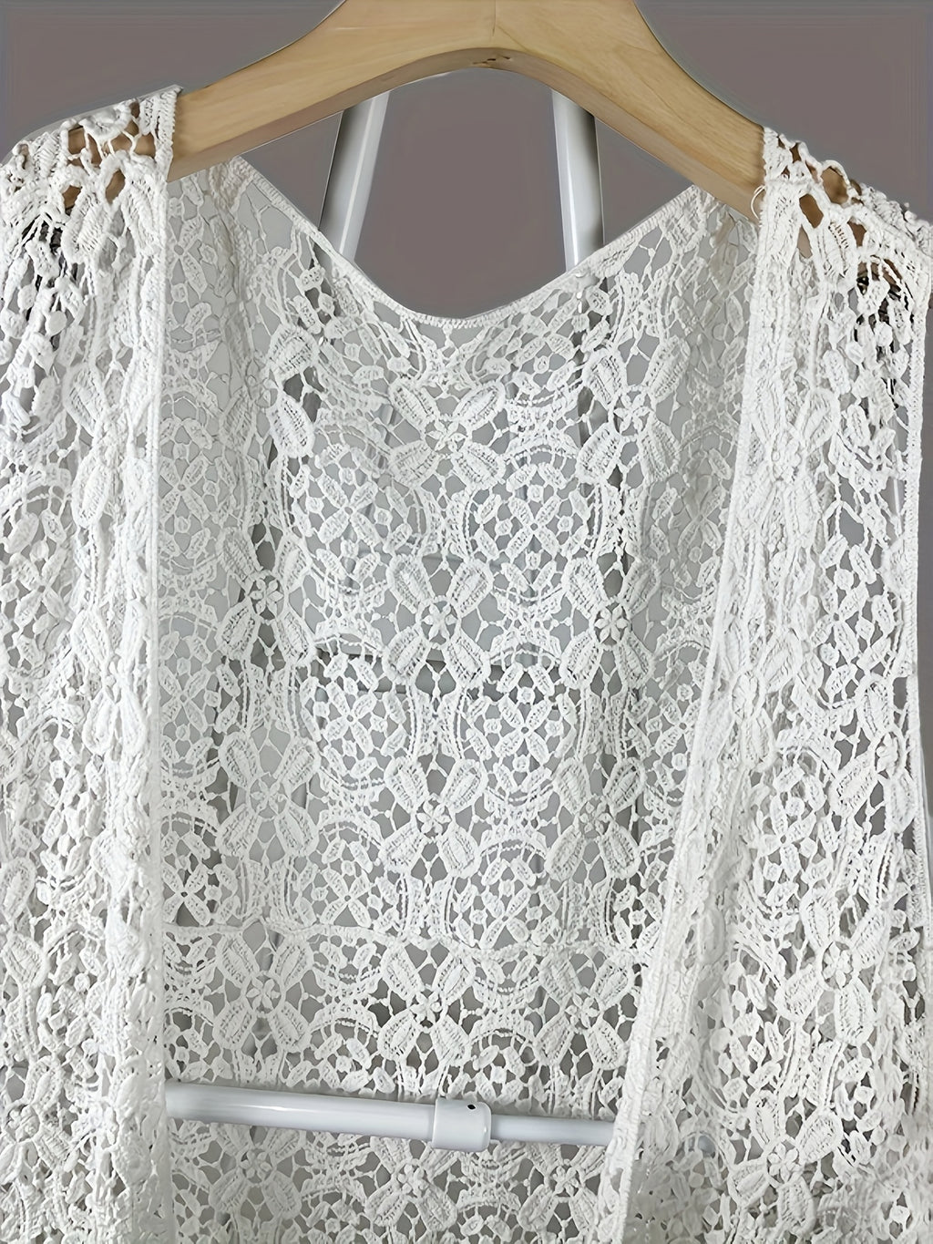 Solid Hollow Out Open Front Vest, Versatile Sleeveless Asymmetrical Outwear For Spring & Summer, Women's Clothing