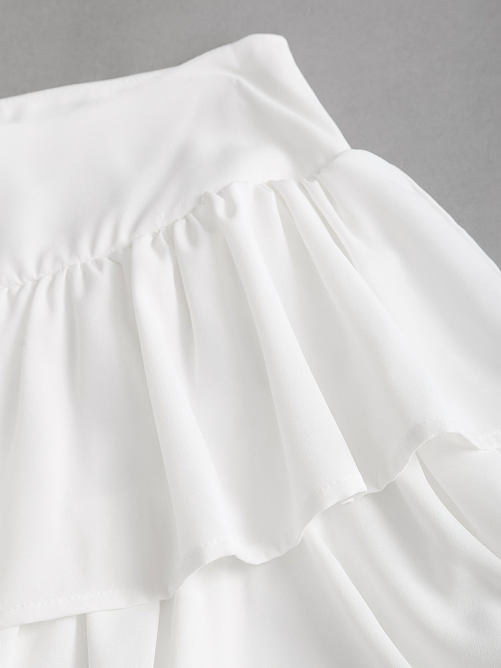 Elegant White Multi-Layer Fluffy A-Line Skirt for Women - Perfect for Weddings, Graduations, and Special Occasions - Romantic, Sweet, and Cute Design with Scalloped Detailing, Wedding Dresses for Bride