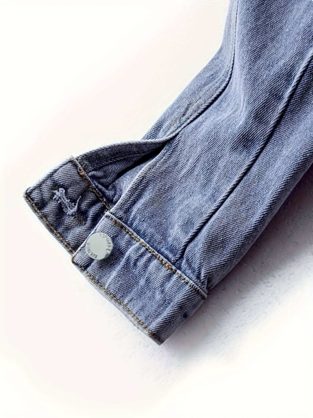 Women's Retro Slimming Loose Fit Short Jacket - 65% Blend Embroidered Letter Detail, Lapel Collar Spring\u002FFall Casual Outerwear, Versatile Blue Denim Coat for Casual Attire, Casual Women's Jacket | Embroidered Denim | Relaxed Fit Jacket