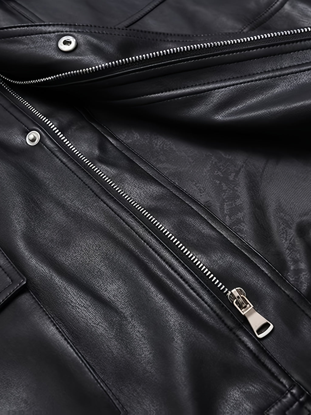 Women's PU Synthetic Leather Jacket - Longline Relaxed Fit Belted Waist Casual Chic Zip-Up Coat for Spring\u002FFall, Black, Cute Jacket, Spring Outerwear, Korean Fashion Style, Structured Sleeve Design