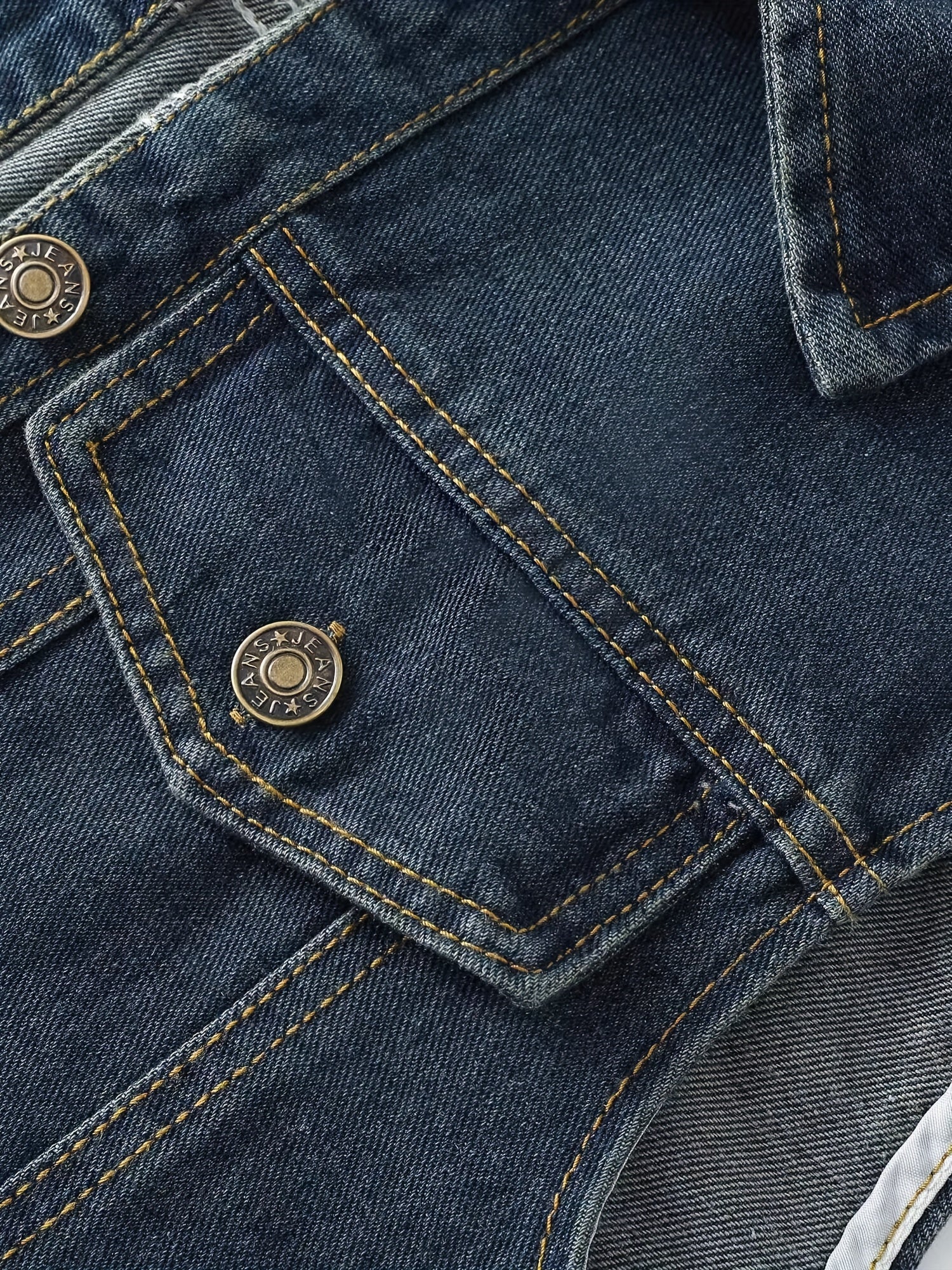 Women's Sleeveless Denim Vest - Retro Distressed Blue Washed -like Texture, Machine Washable All-Season Layering Piece, Casual Chic Short Jacket for Everyday Outfits, Sleek Flap Pockets