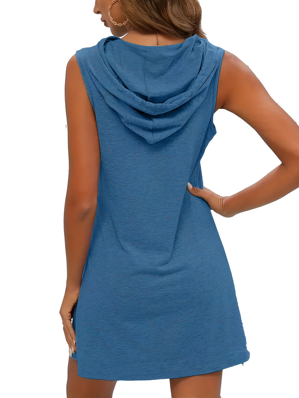 Multi-Piece Set: Women'S Colorful Vest with Hooded Dress