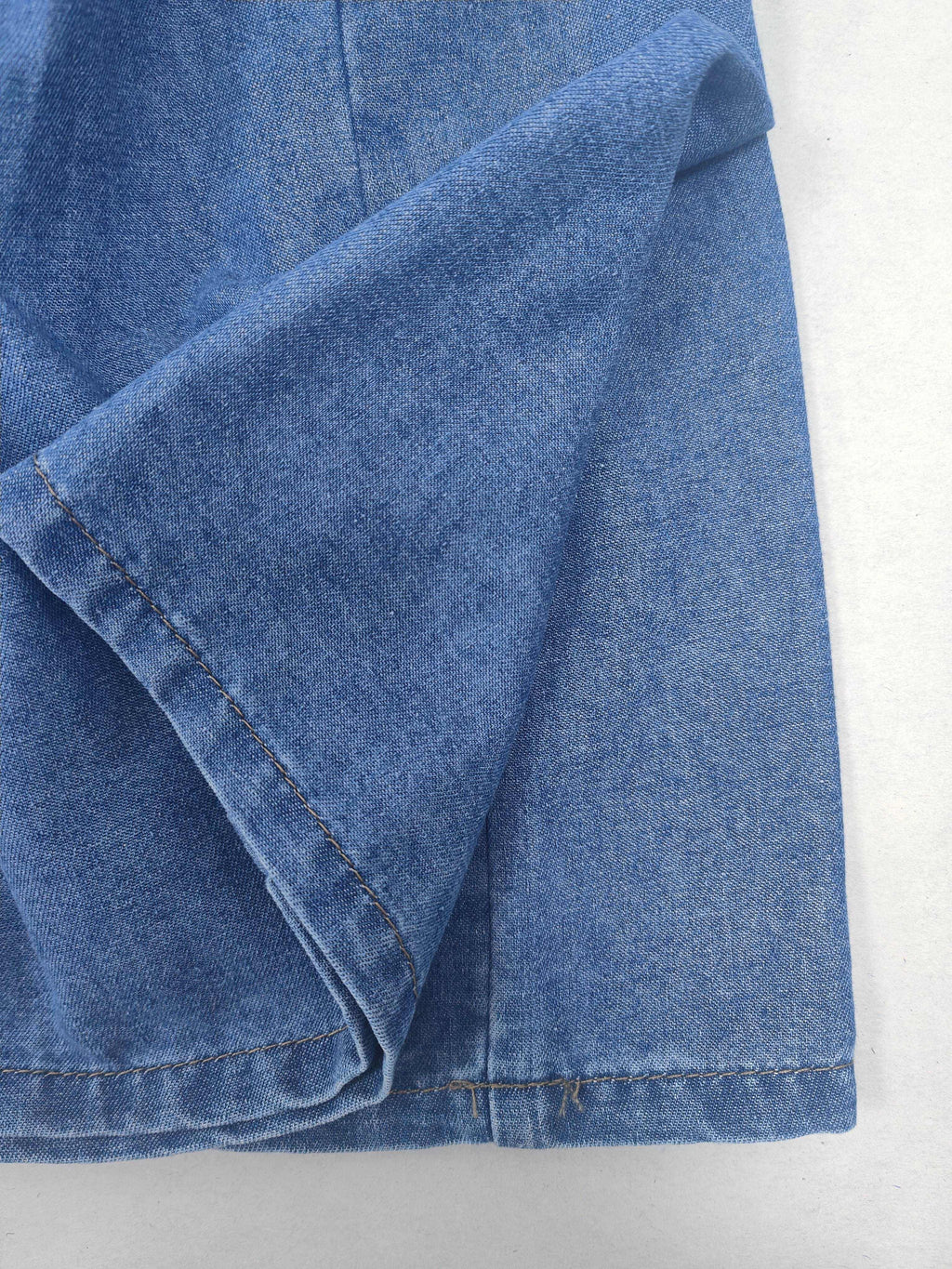 Women's High-Waisted Denim Skirt with Elastic Waistband & Faux Drawstring - Multi-Tiered A-Line Cake Skirt, Ruffled Hem, Cotton, Machine Washable for Spring Summer Fall Casual Outfits, Versatile Fashion, Breathable Fabric