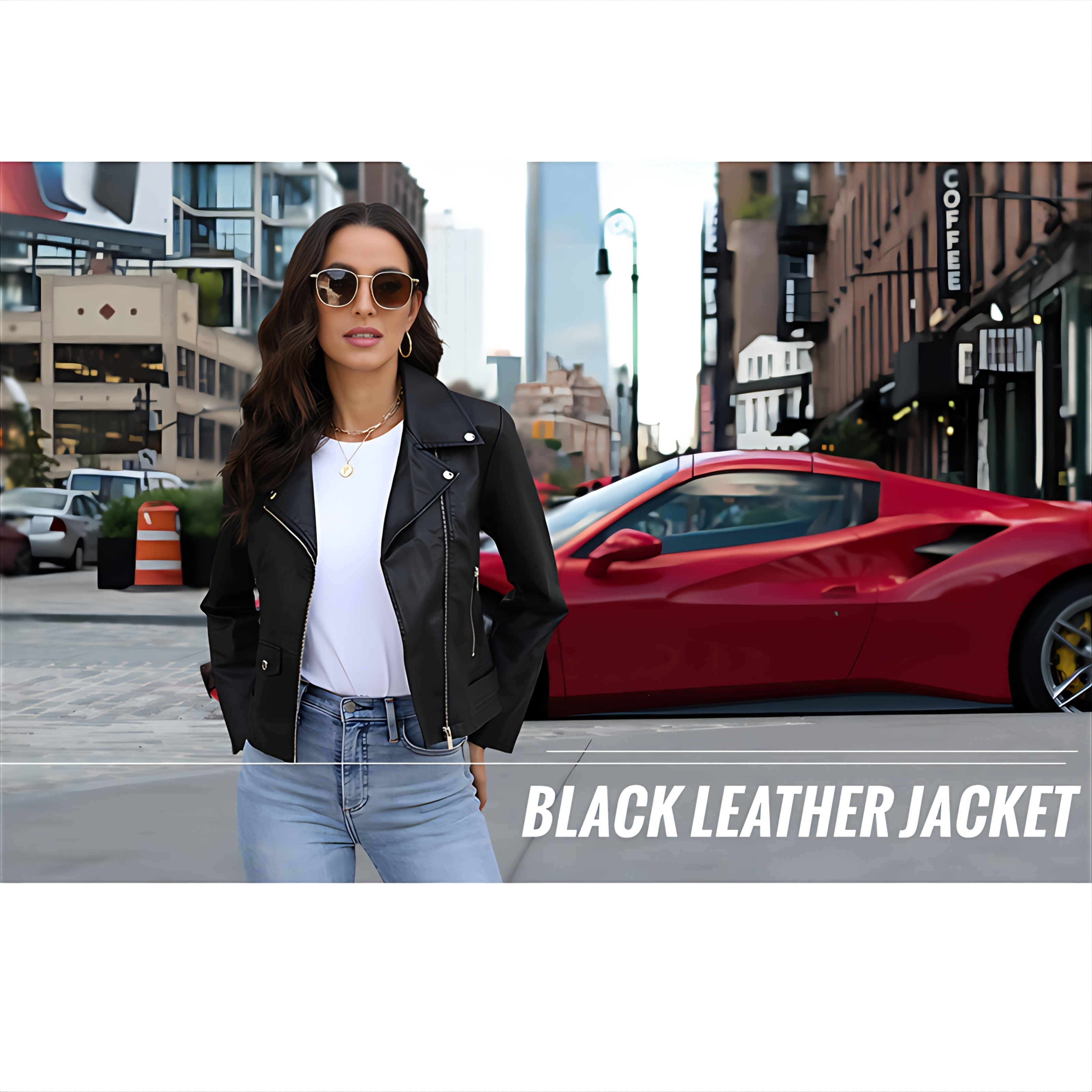 ICEBANNER Women's Black PU Leather Motorcycle Jacket with Asymmetrical Zipper & Snap Collar - Soft High-Quality Fabric, Short Rider Style for Spring & Winter Casual Wear, Timeless Classic Fashion-Forward Outerwear, Casual Streetwear, Durable Fabric Coat
